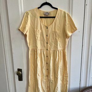 Vintage Rodeo-inspired midi dress | Butter yellow | Medium